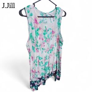 J. Jill Floral Sleeveless Top - Pink and Green